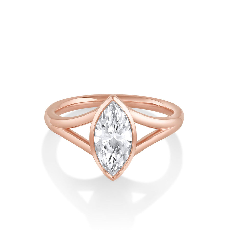 Marrow Fine Jewelry Colette White Diamond Marquise Split Shank Engagement Ring [Rose Gold]