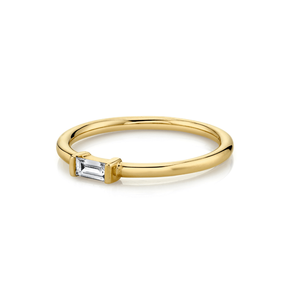Marrow Fine Jewelry White Diamond Straight Baguette Stacking Ring