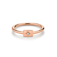 Marrow Fine Jewelry White Diamond Plate Stacking Birthstone Ring [Rose Gold]
