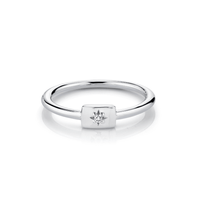 Marrow Fine Jewelry White Diamond Plate Stacking Birthstone Ring [White Gold]