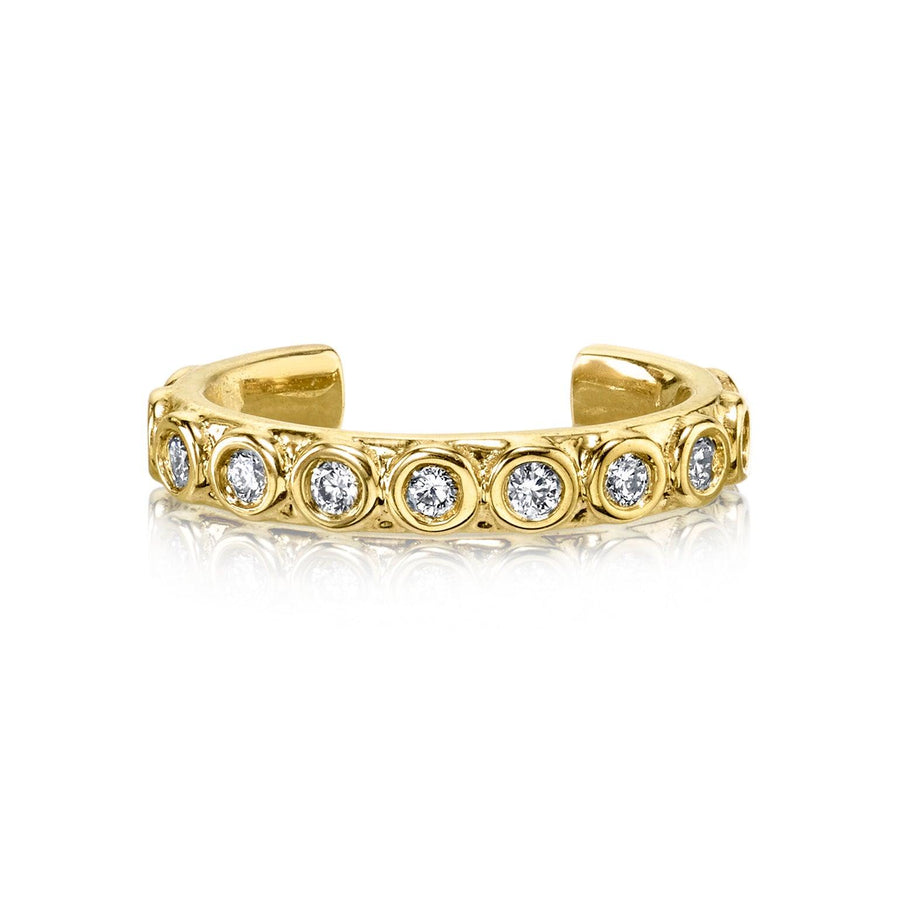 Marrow Fine Jewelry White Diamond Bezel Thin Ear Cuff [Yellow Gold]