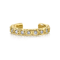 Marrow Fine Jewelry White Diamond Bezel Thin Ear Cuff [Yellow Gold]
