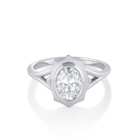 Marrow Fine Jewelry Eloise White Diamond Oval French Mirror Engagement Ring [White Gold]