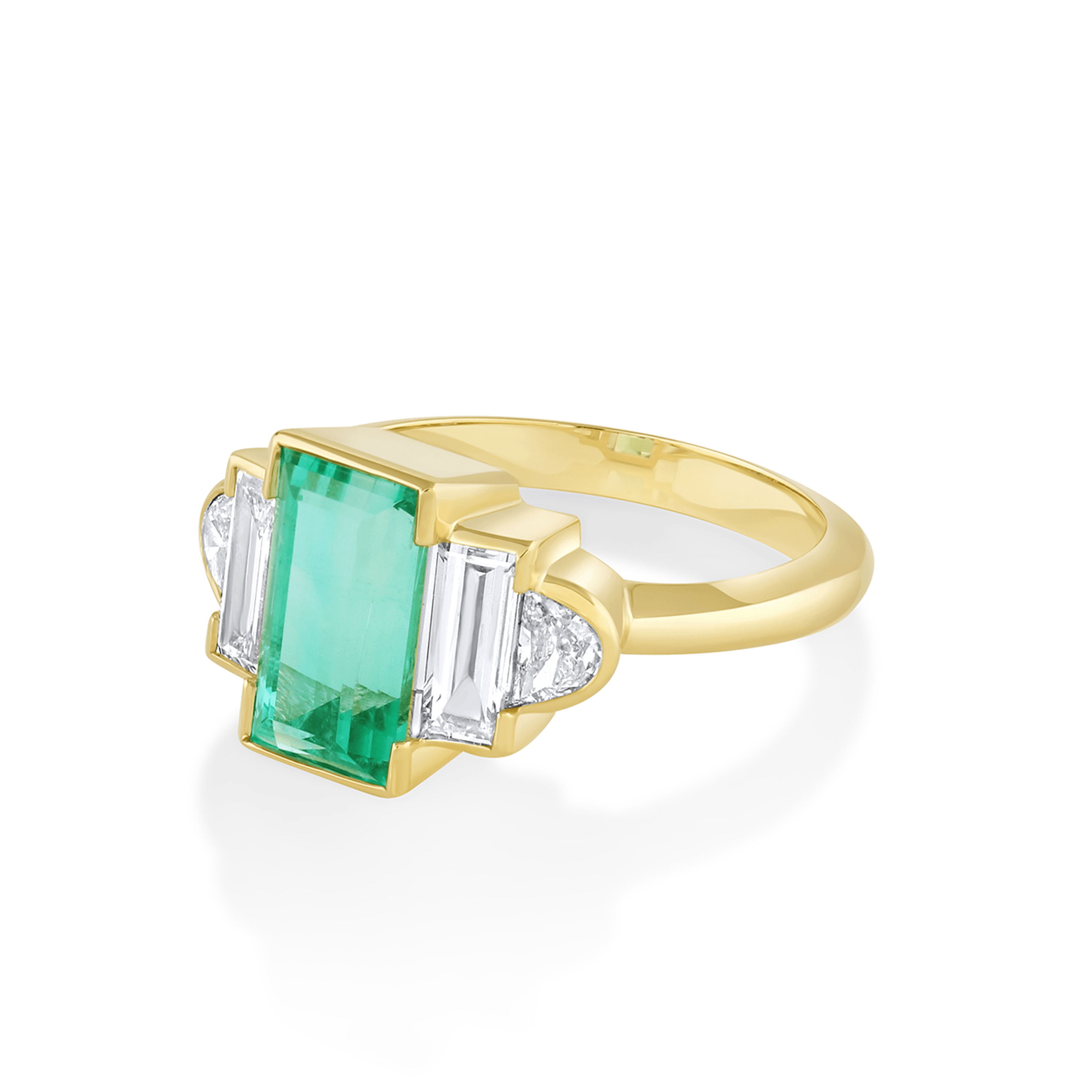 Marrow Fine Jewelry Emerald Art Deco Ring