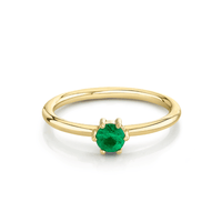 Marrow Fine Jewelry Emerald Solitaire Birthstone Stacking Ring [Yellow Gold]