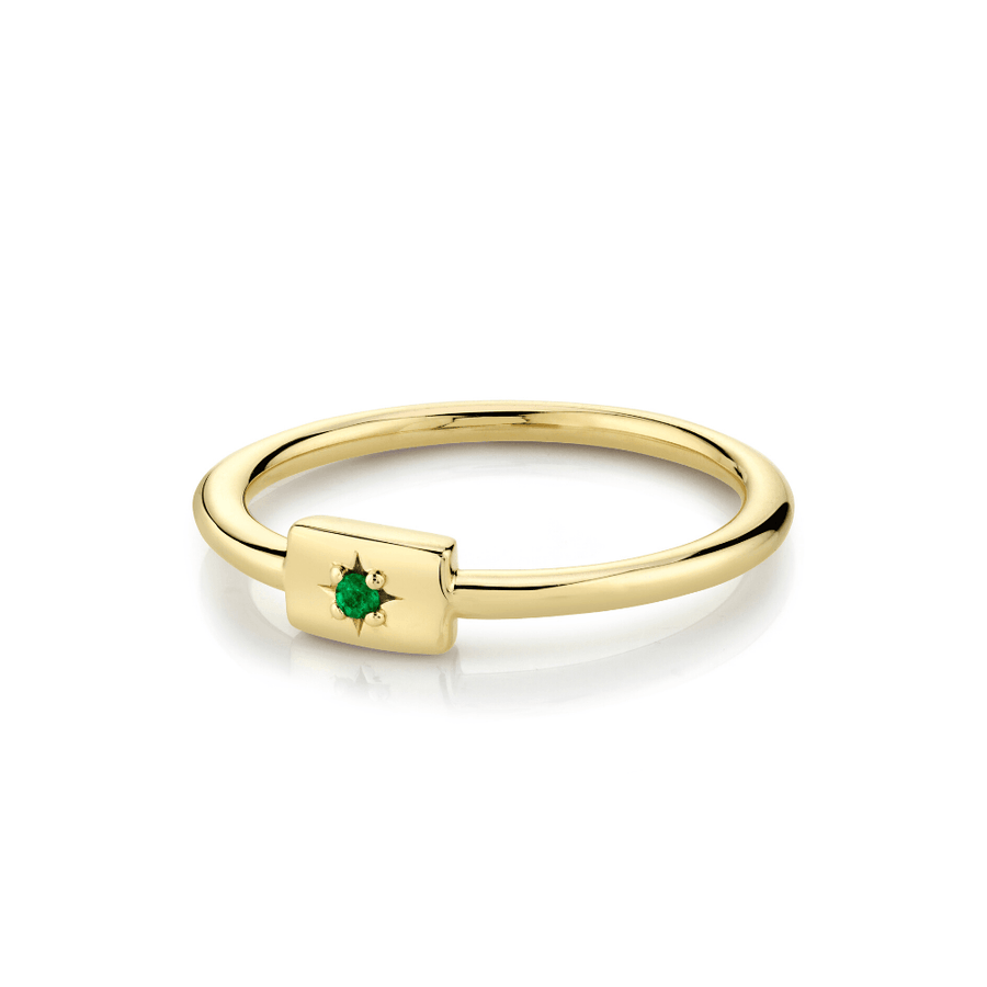 Marrow Fine Jewelry Emerald Plate Birthstone Stacking Ring [Yellow Gold]