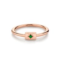 Marrow Fine Jewelry Emerald Plate Birthstone Stacking Ring [Rose Gold]