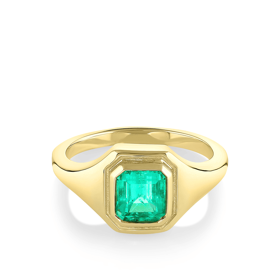 Marrow Fine Jewelry Boyfriend Emerald Signet Ring [Yellow Gold]