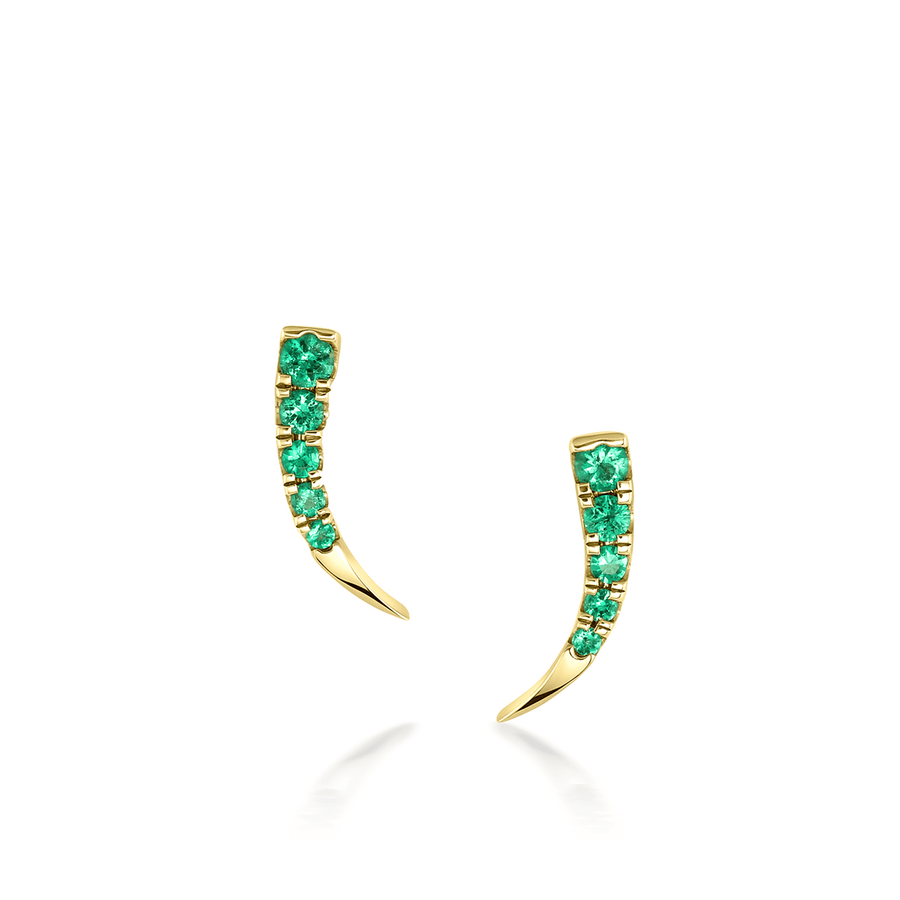 Marrow Fine Jewelry Emerald Ear Crawlers [Yellow Gold]