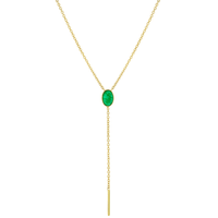 Marrow Fine Jewelry Emerald Oval Lariat Necklace [Yellow Gold]