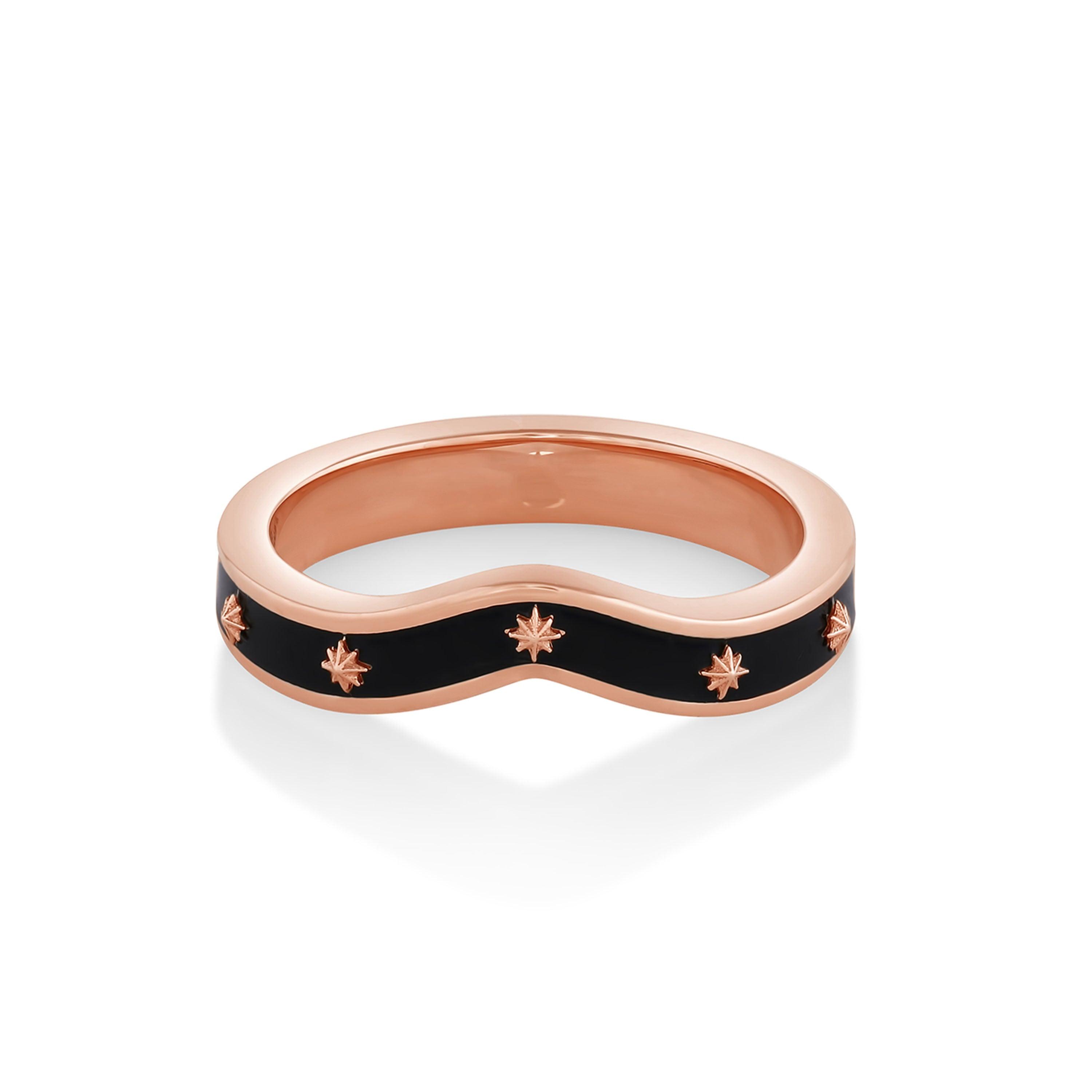 Marrow Fine Jewelry Étoile Curved Black Enamel Band