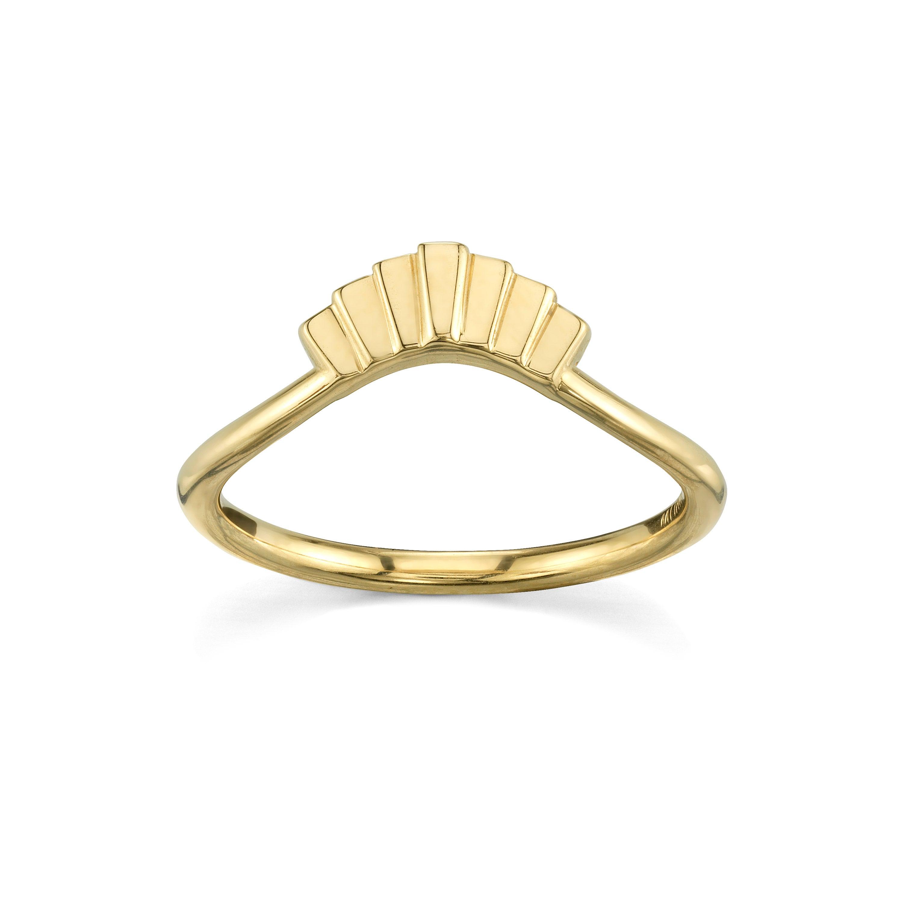 Marrow Fine Jewelry Gold Art Deco Stacking Ring