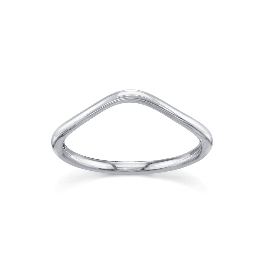 Marrow Fine Jewelry Dainty Everyday Wave Shaped Stacking Band Ring [White Gold]