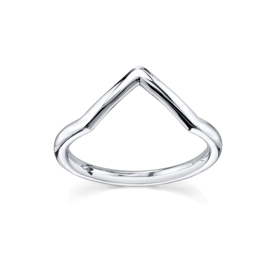Marrow Fine Dainty Gold Triangle Stacking Band [White Gold]