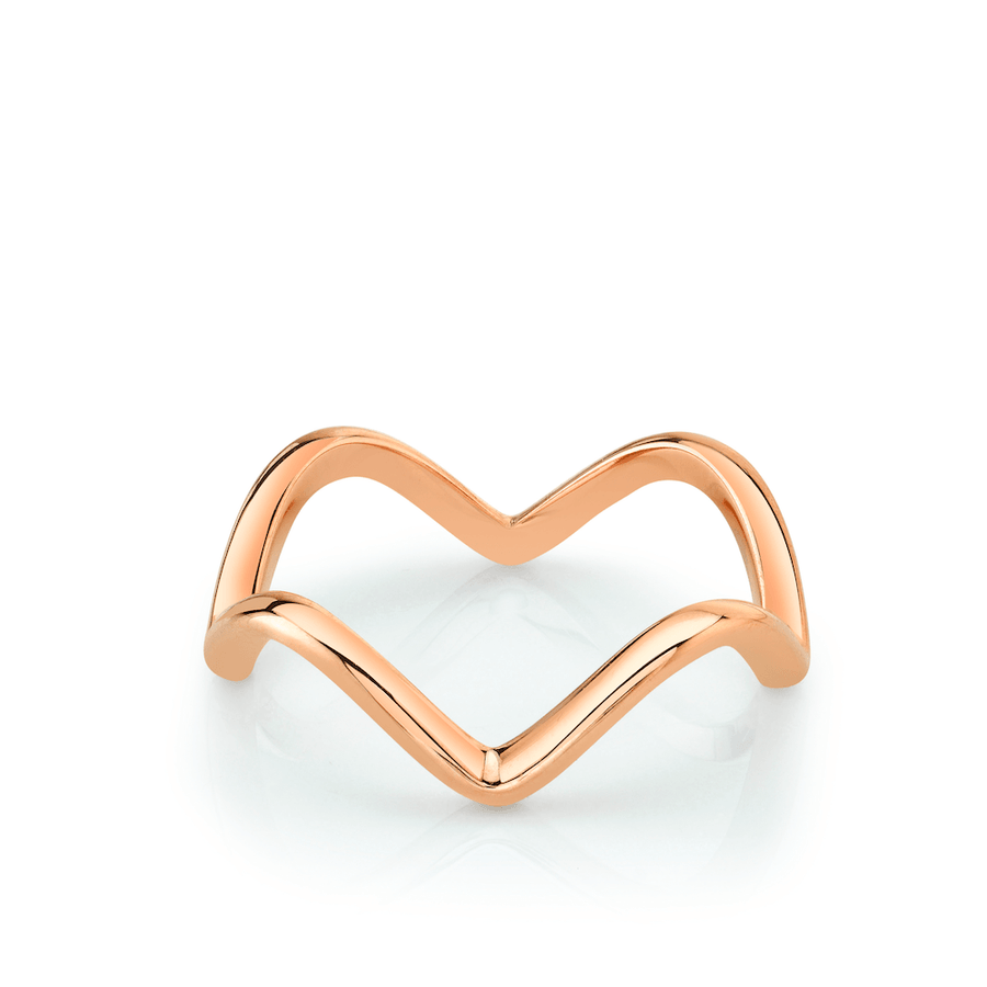 Marrow Fine Jewelry Dainty Squiggle Stacking Ring [Rose Gold]