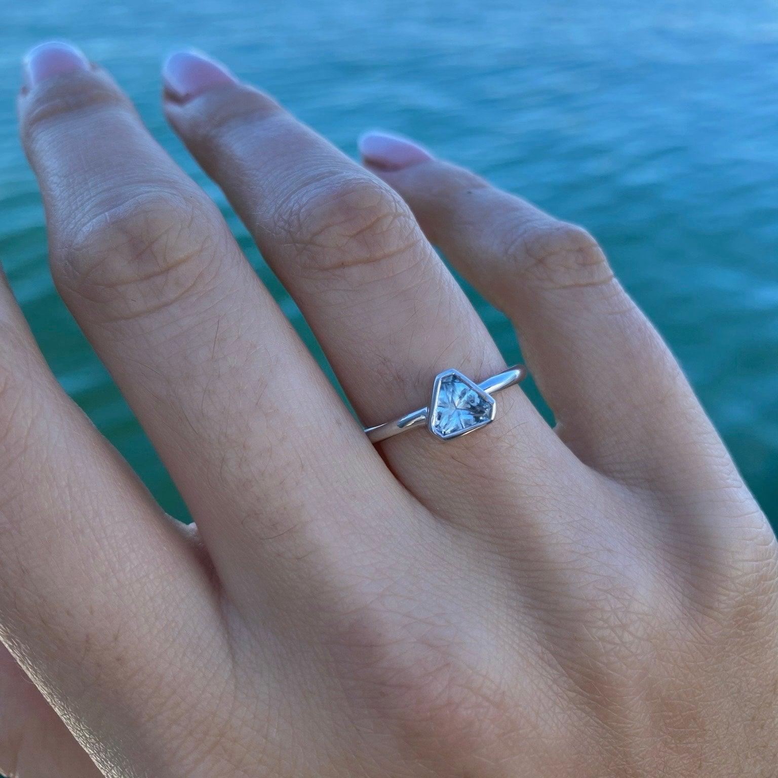 Aquamarine bezel ring store