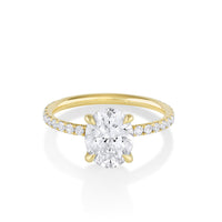 Marrow Fine Jewelry Oval White Diamond Pavé Band Francesca Engagement Ring [Yellow Gold]