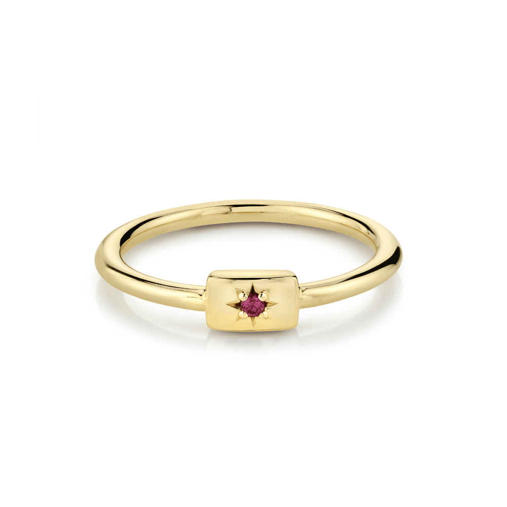 Marrow Fine Jewelry Red Garnet Plate Stacking Birthstone Ring
