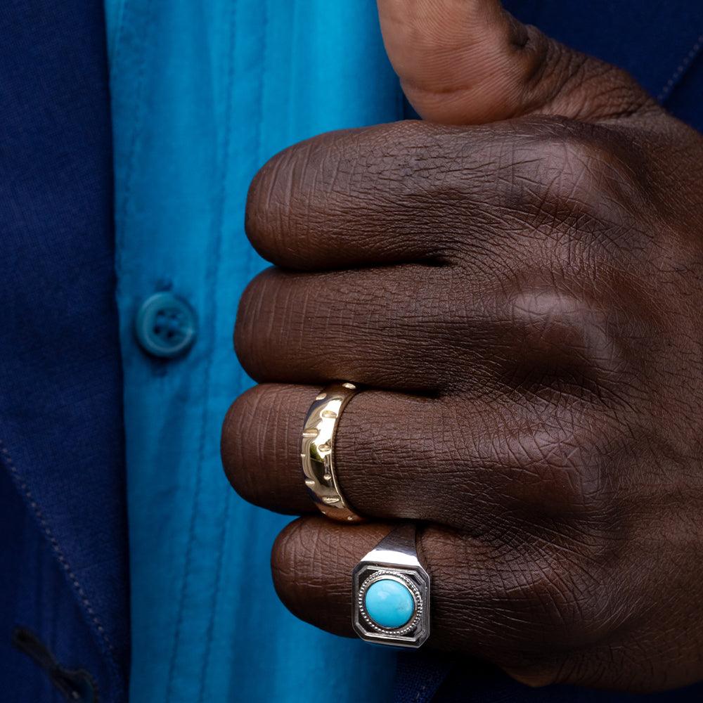 Mens turquoise new arrivals pinky ring