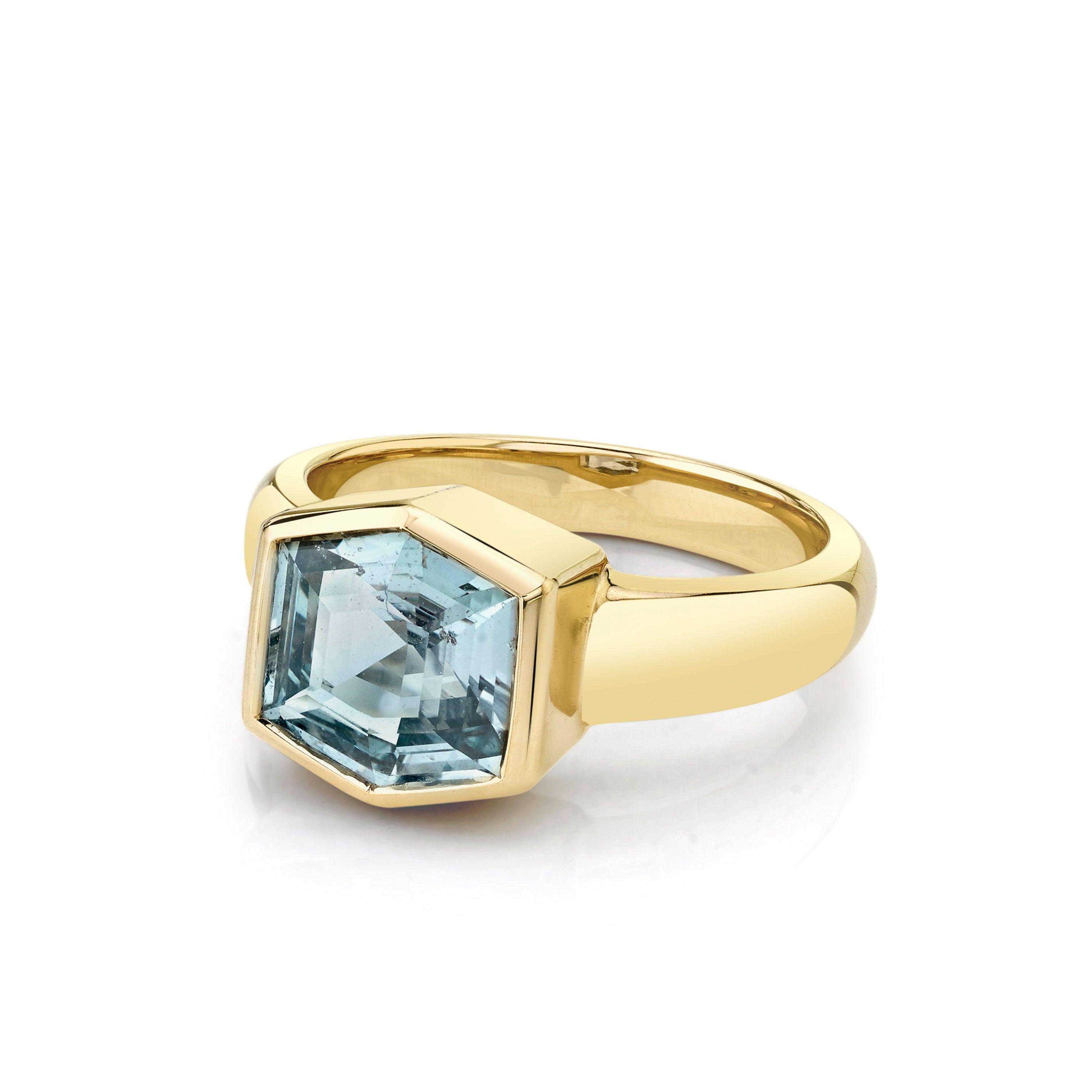 Marrow Fine Jewelry Green Sapphire Hexagon Ring