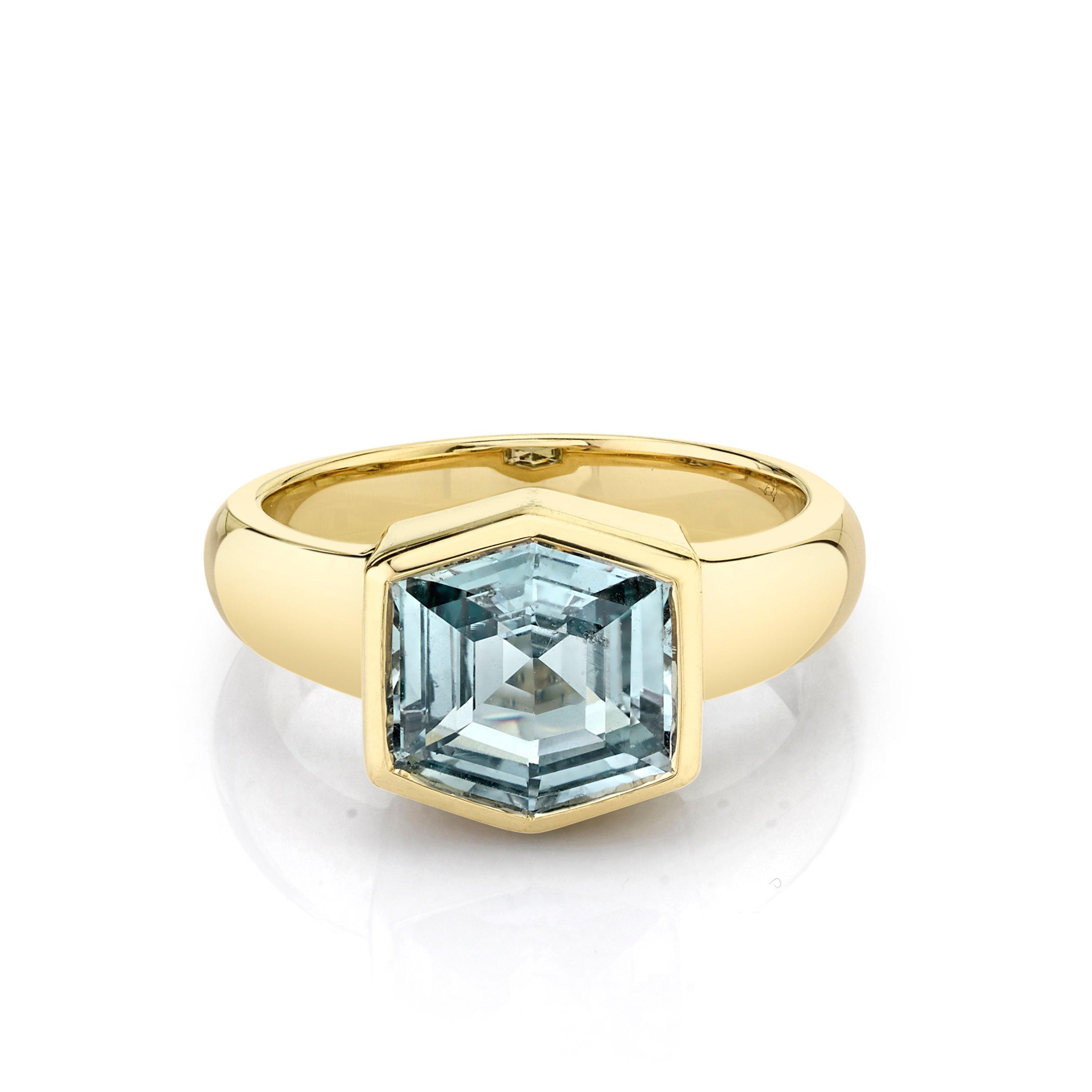 Marrow Fine Jewelry Green Sapphire Hexagon Ring