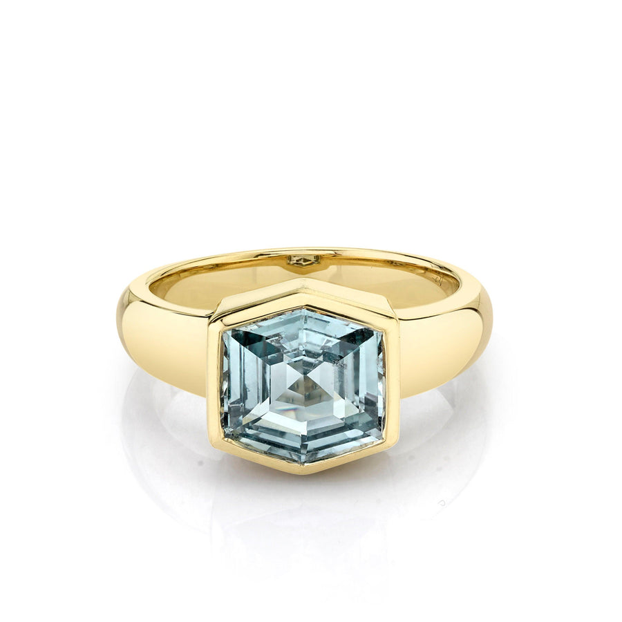 Marrow Fine Jewelry Green Sapphire Hexagon Ring [Yellow Gold]