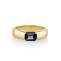Marrow Fine Jewelry Grey Tourmaline Half Cigar Band [Yellow Gold]