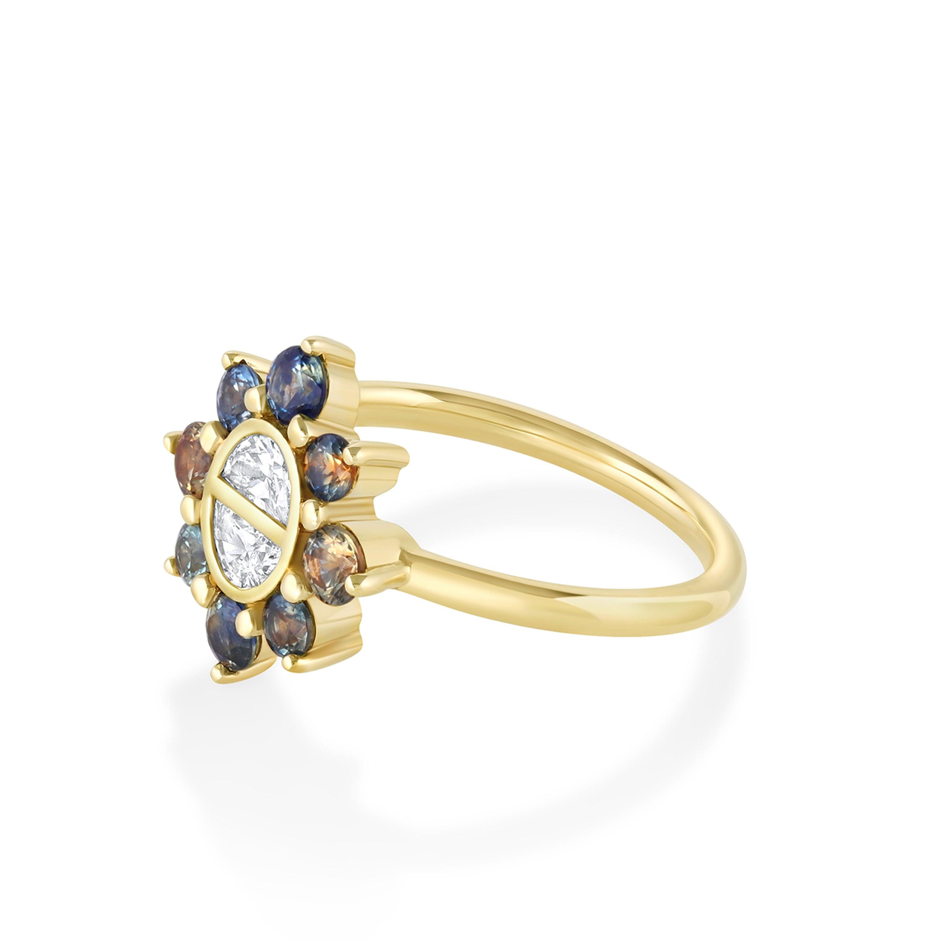 Marrow Fine Jewelry Half Moon Diamond Ballerina Ring