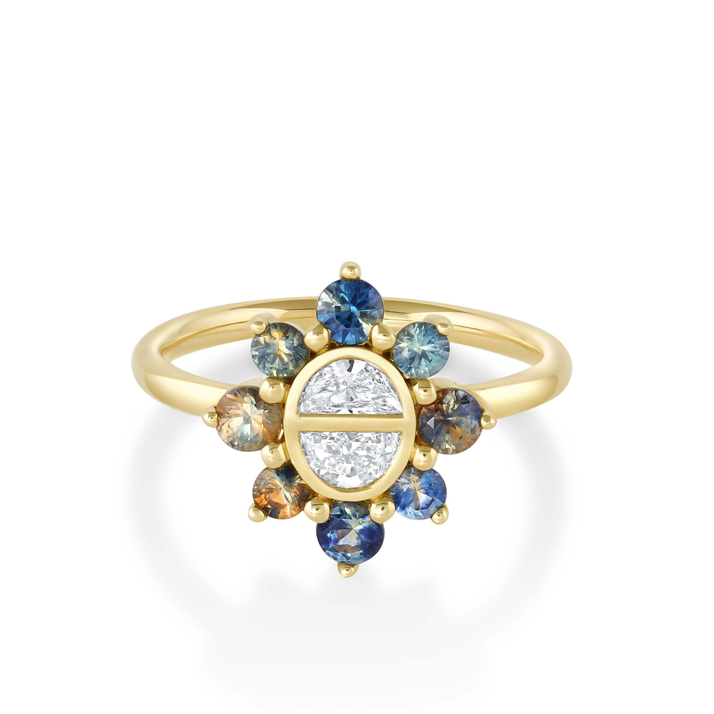 Marrow Fine Jewelry Half Moon Diamond Ballerina Ring
