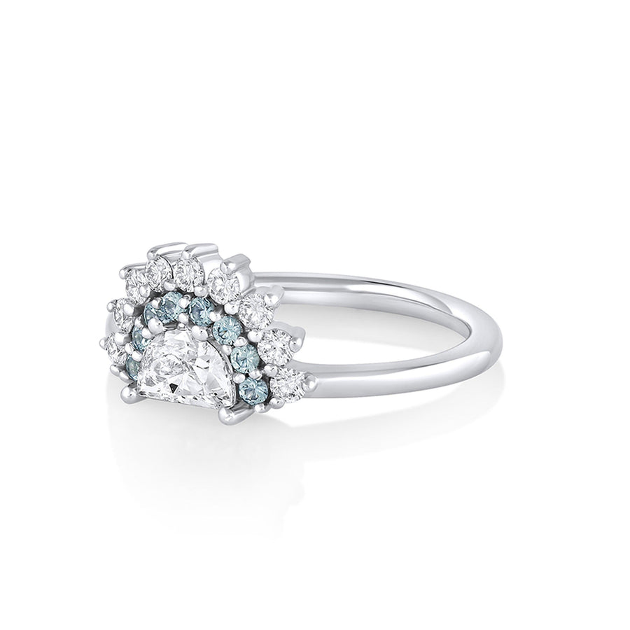 Marrow Fine Jewelry White Gold Half Moon Diamond And Sapphire Ring [White Gold]