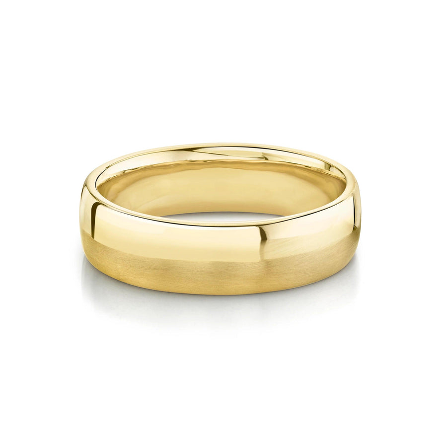 Marrow Fine Jewelry Gold Men's Wedding Band With Half Matte Half High Shine Metal [Yellow Gold]