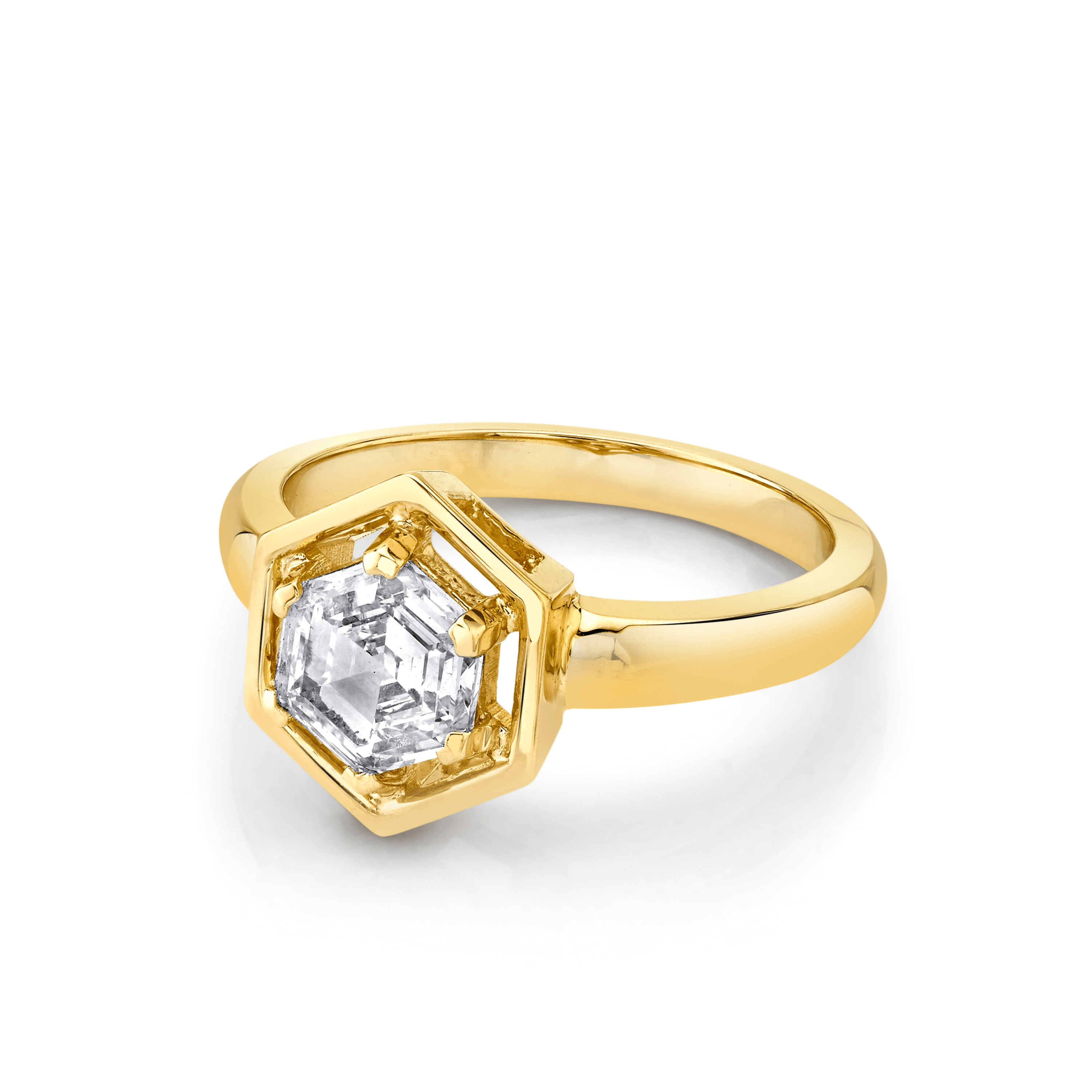 Marrow Fine Jewelry White Diamond Hex Georgia Engagement Ring