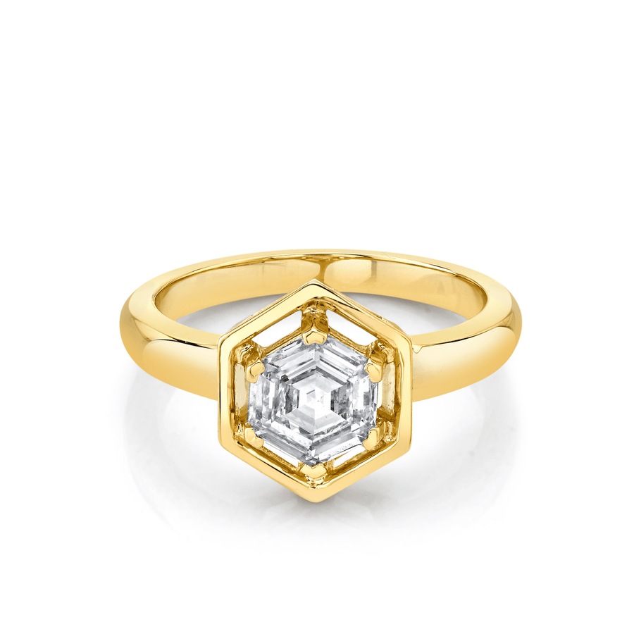 Marrow Fine Jewelry White Diamond Hex Georgia Engagement Ring [Yellow Gold]