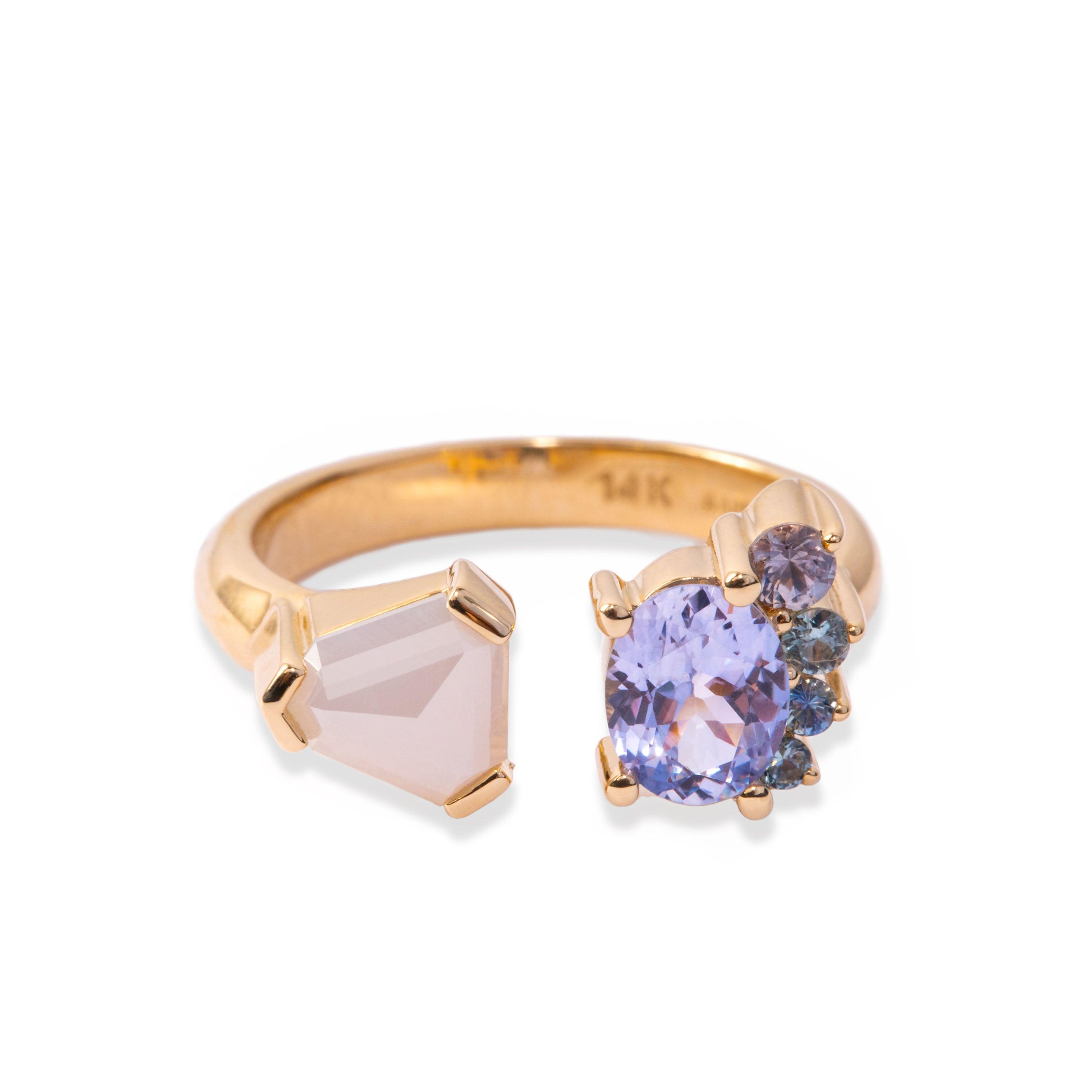 Marrow Fine Jewelry Diamonds & Sapphires Open Shank Ring