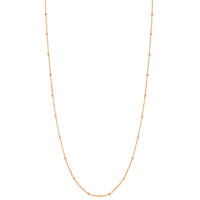 Marrow Fine Jewelry Dainty Gold Beaded Chain Layering Necklace [Rose Gold]