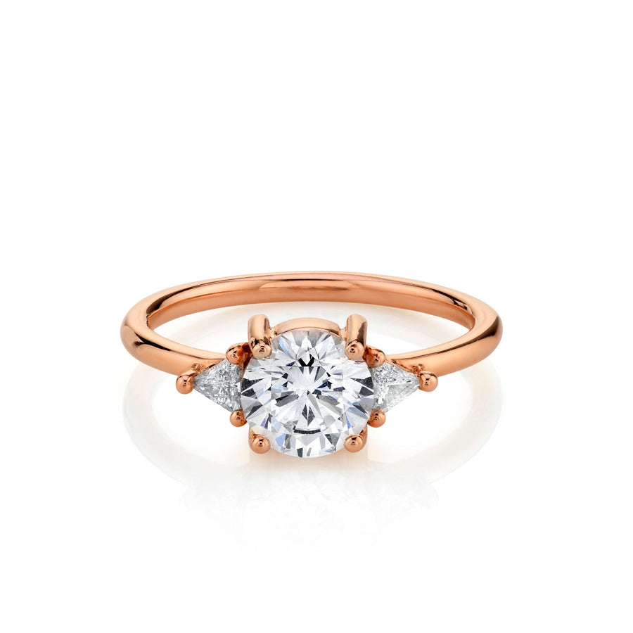 Marrow Fine Jewelry White Round And Trillion Diamond Engagement Ring [Rose Gold]