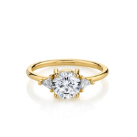 Marrow Fine Jewelry White Round And Trillion Diamond Engagement Ring [Yellow Gold]