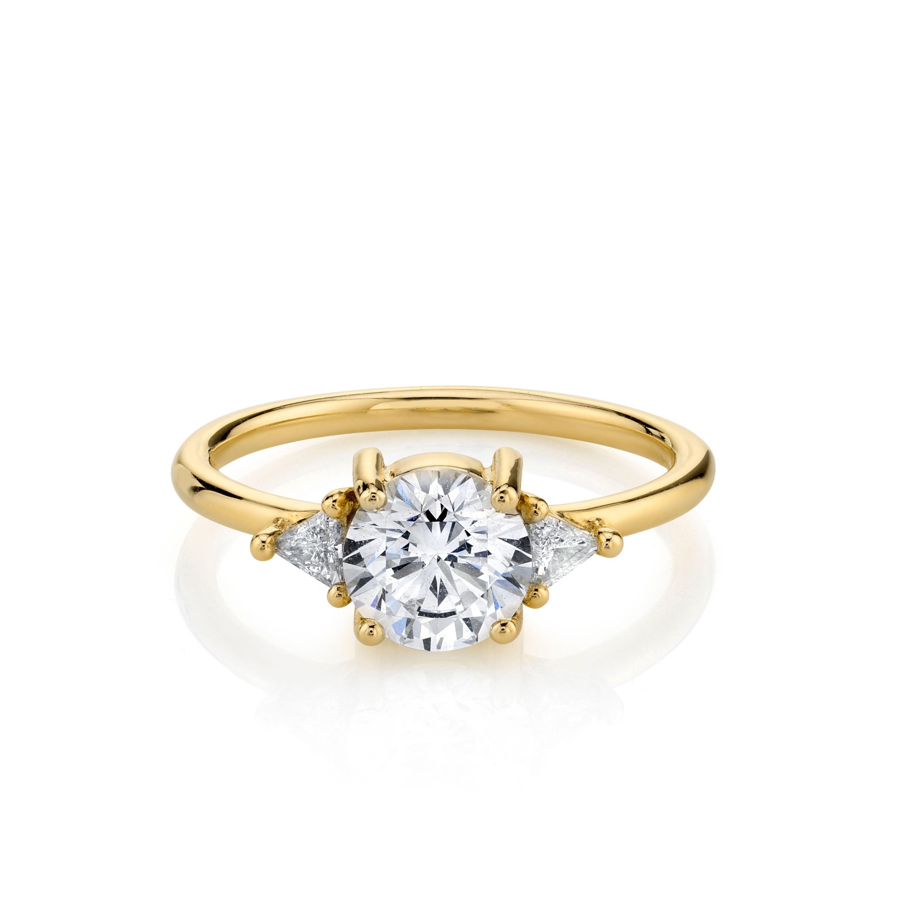 Marrow Fine Jewelry White Round And Trillion Diamond Engagement Ring