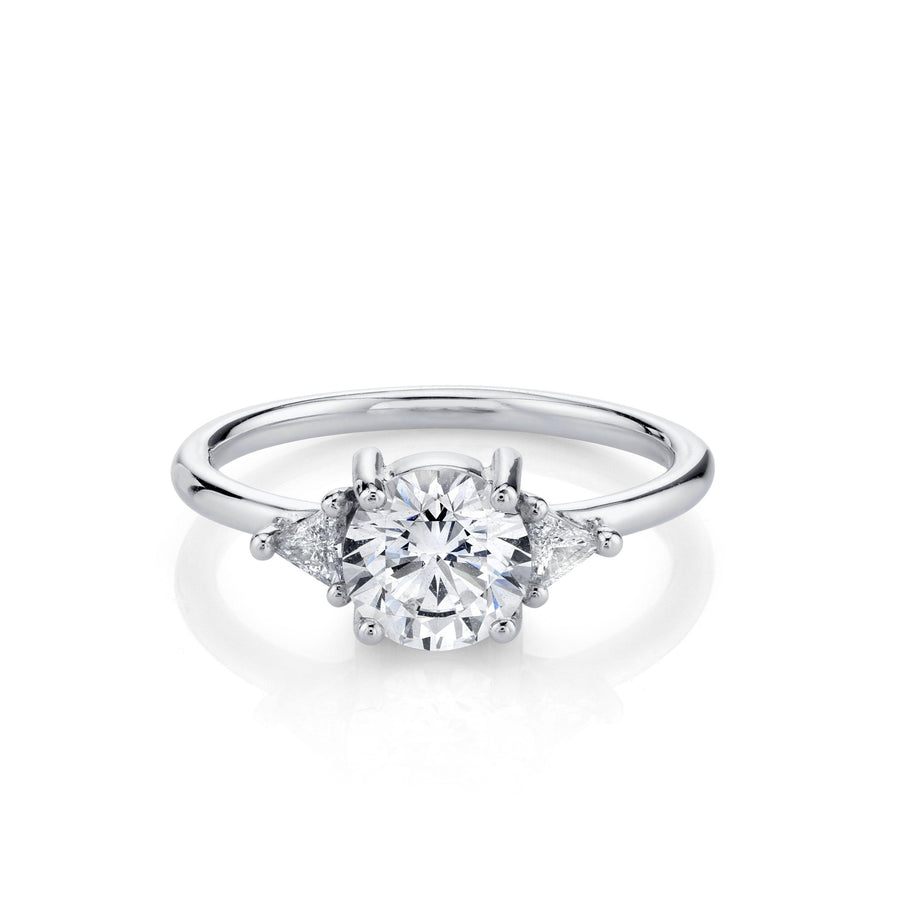 Marrow Fine Jewelry White Round And Trillion Diamond Engagement Ring [White Gold]