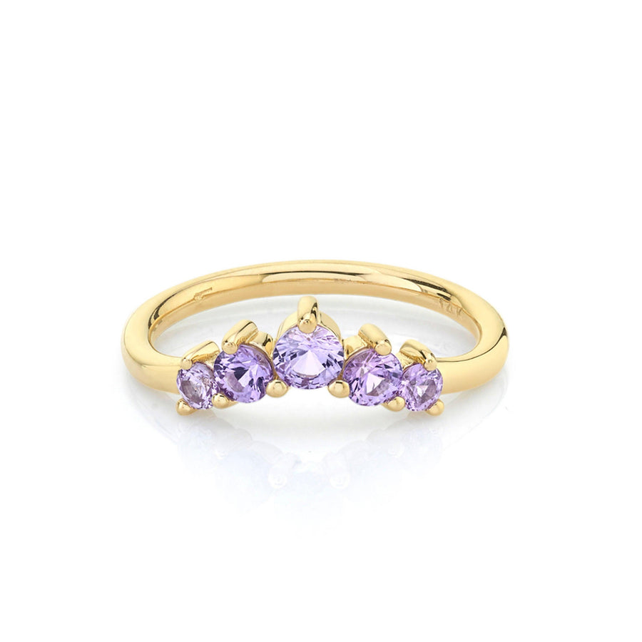 Marrow Fine Jewelry Lavender Sapphire Five Stone Headdress Stacking Ring [Yellow Gold]
