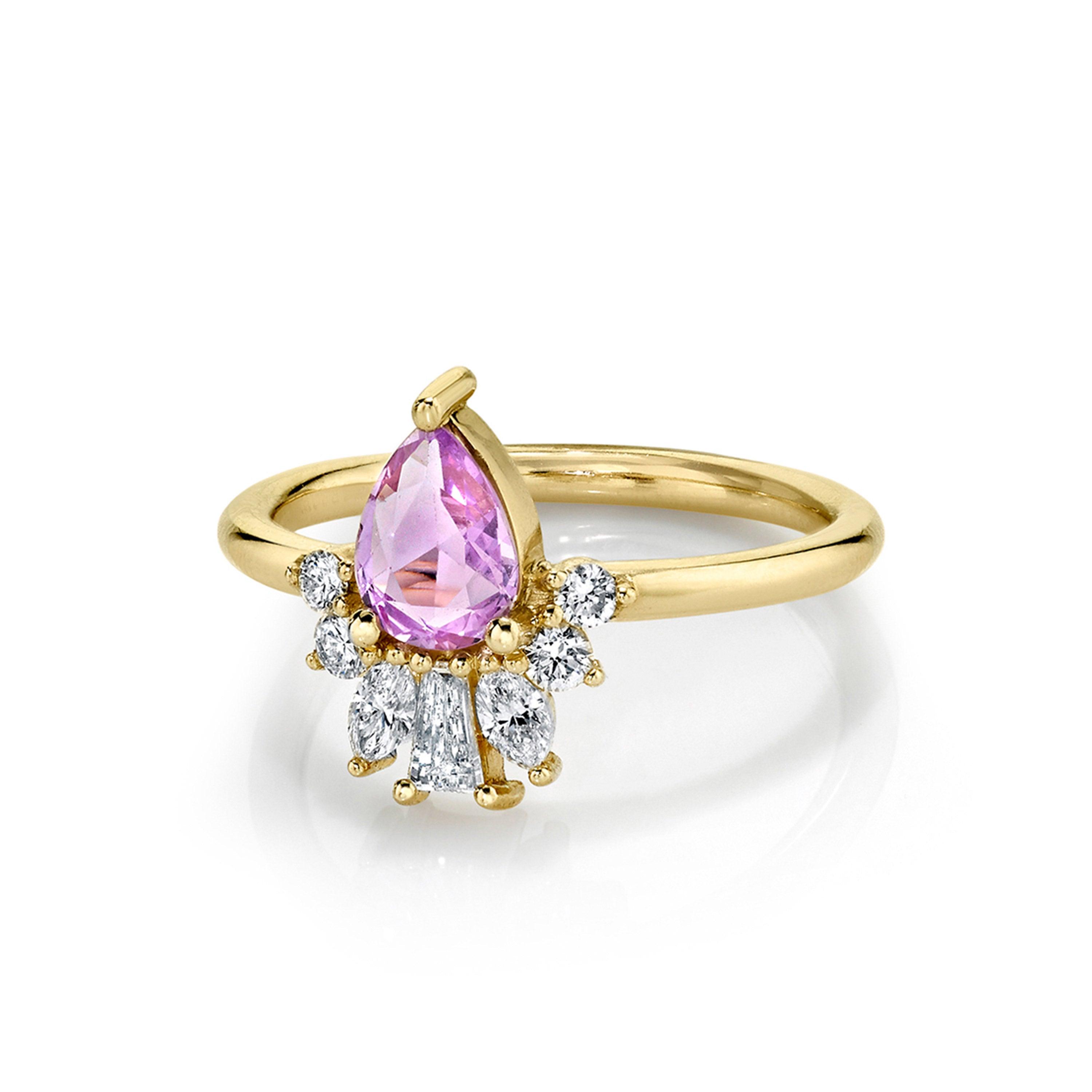 Marrow Fine Jewelry Lilac Pink Sapphire Pear Ring