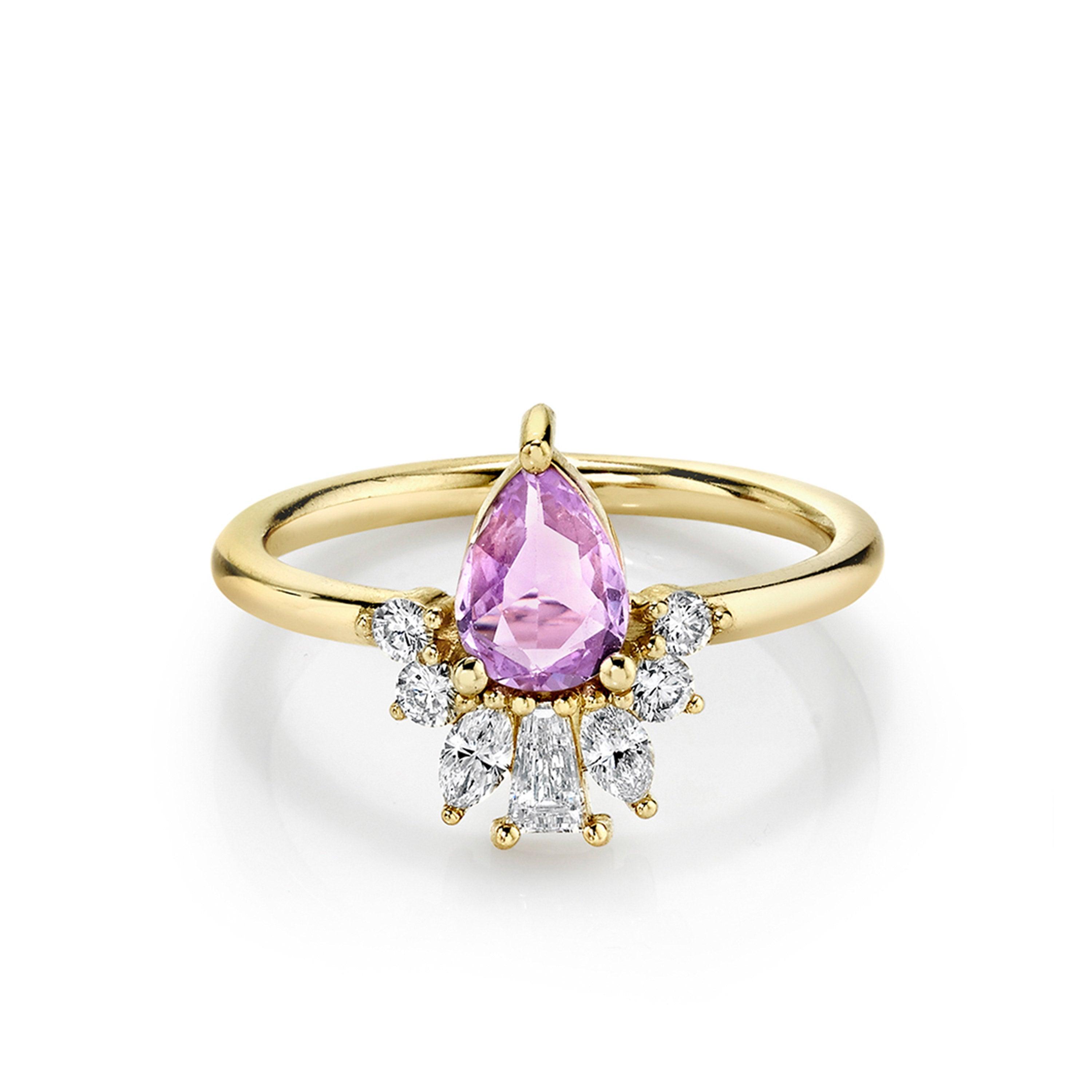 Marrow Fine Jewelry Lilac Pink Sapphire Pear Ring