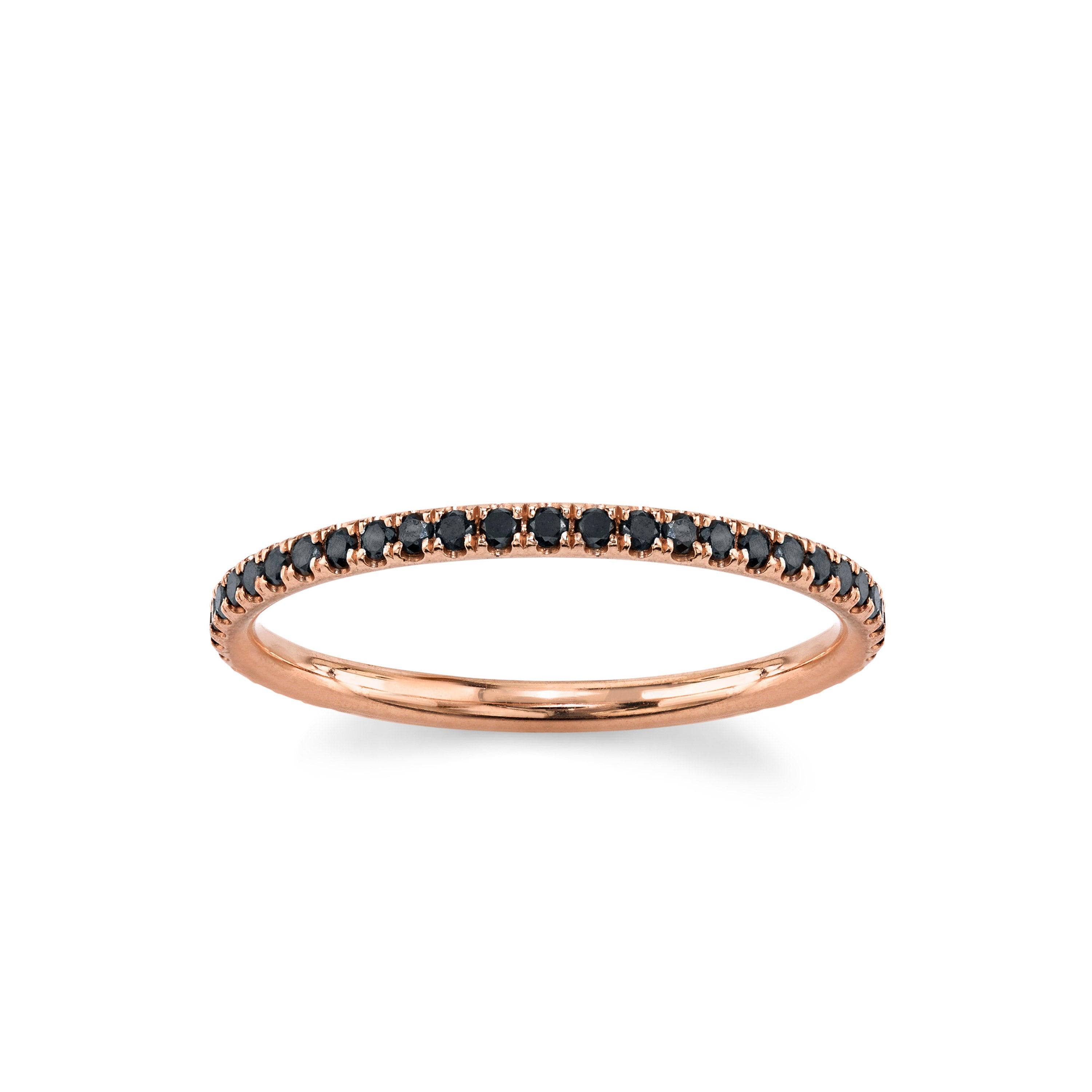 Marrow Fine Jewelry Black Diamond Pave Eternity Stacking Band