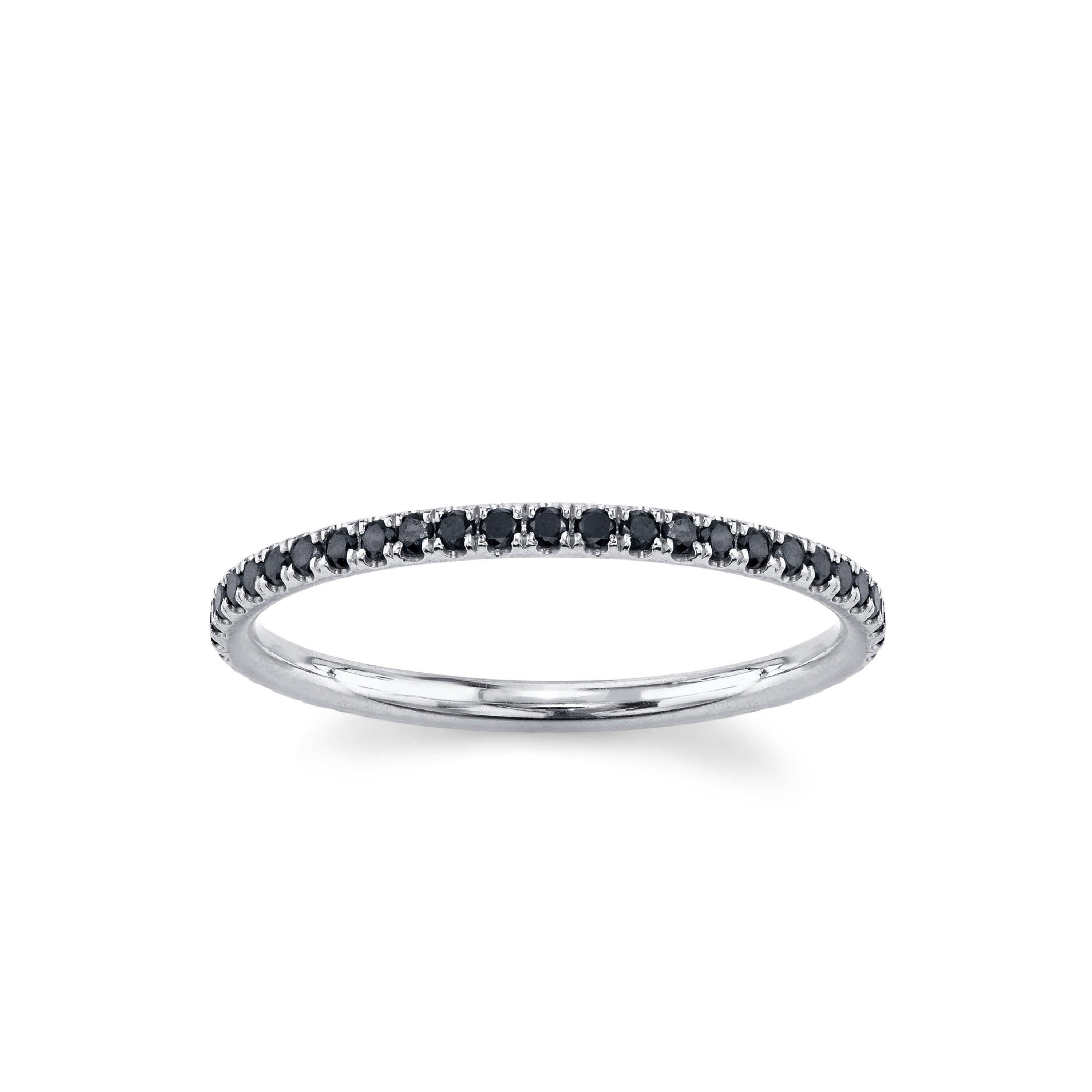 Marrow Fine Jewelry Black Diamond Pave Eternity Stacking Band