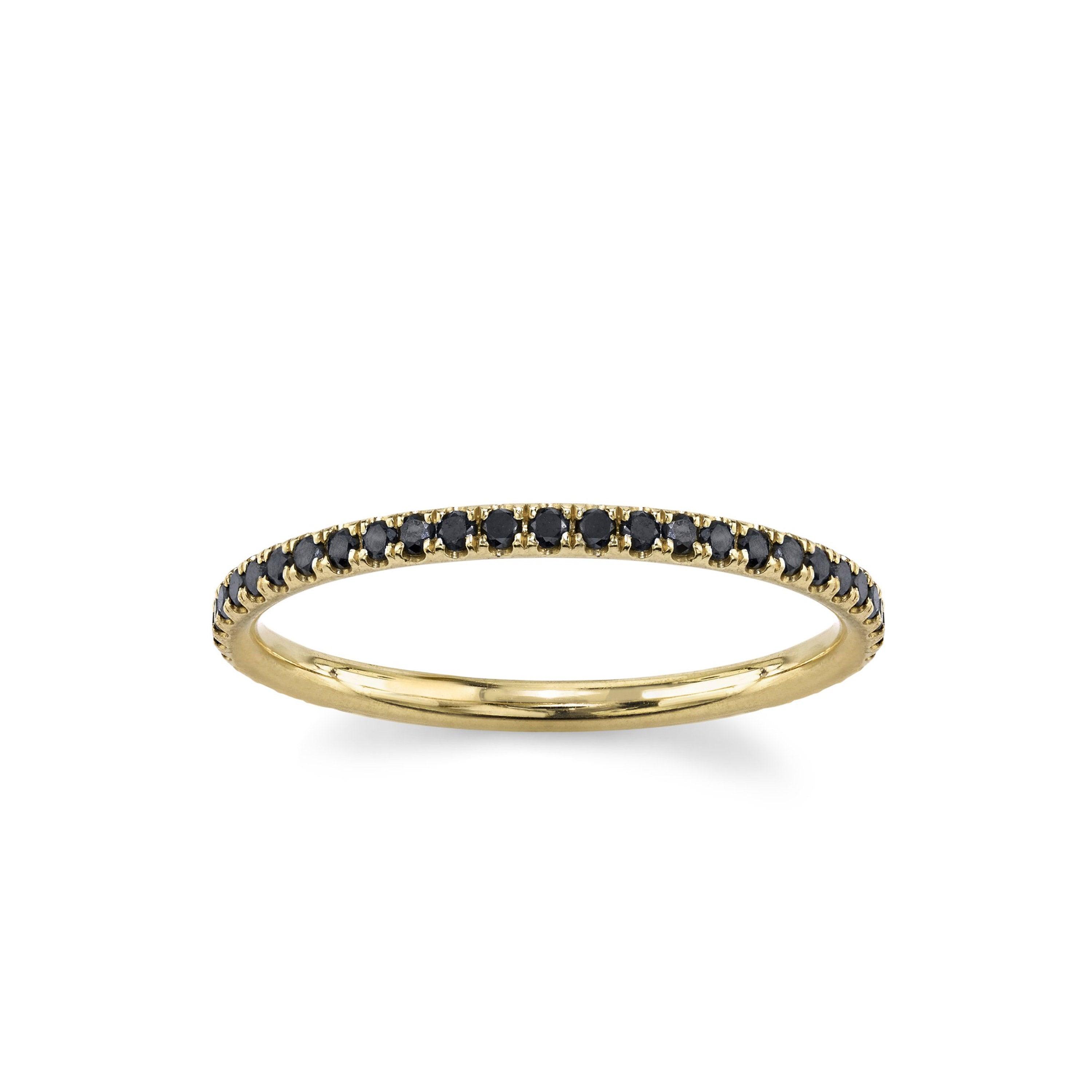 Marrow Fine Jewelry Black Diamond Pave Eternity Stacking Band