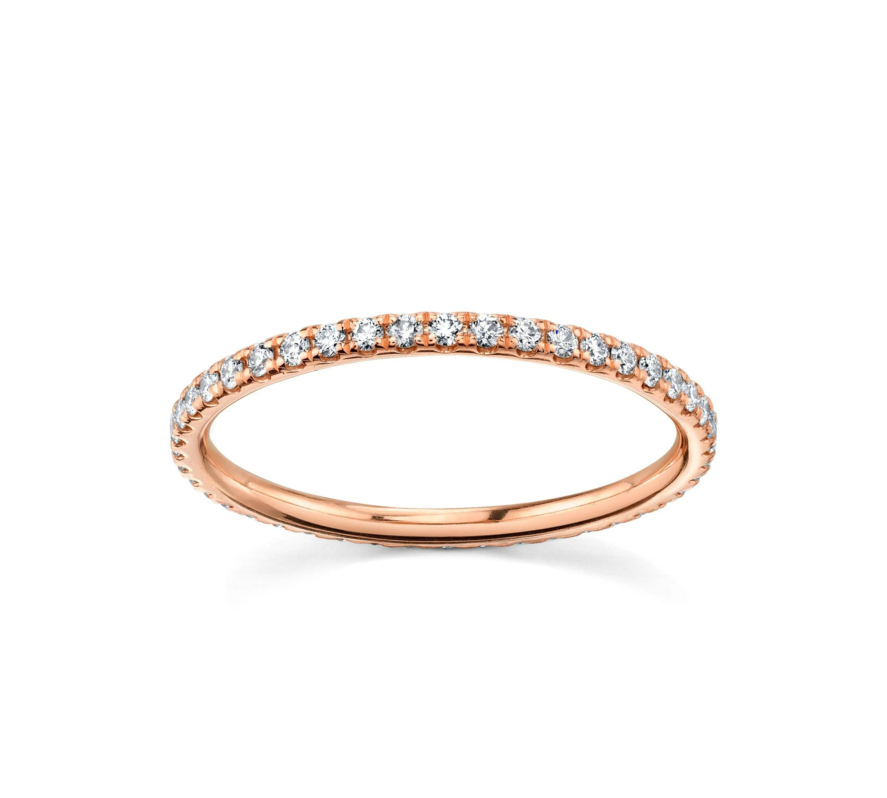 Marrow Fine Jewelry White Diamond Pave Eternity Stacking Band [Rose Gold]