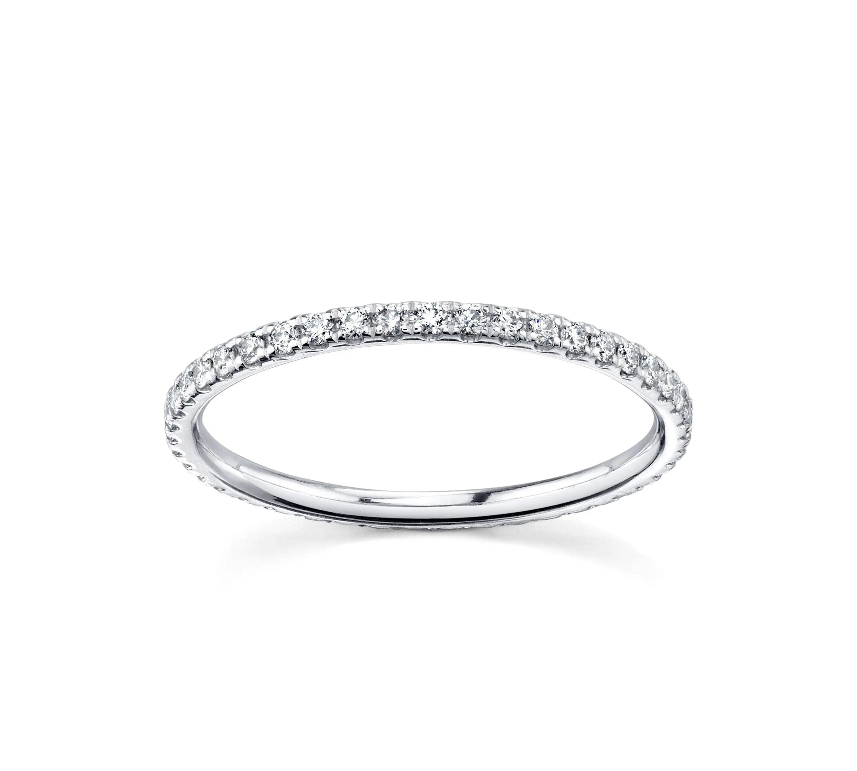 Marrow Fine Jewelry White Diamond Pave Eternity Stacking Band [White Gold]