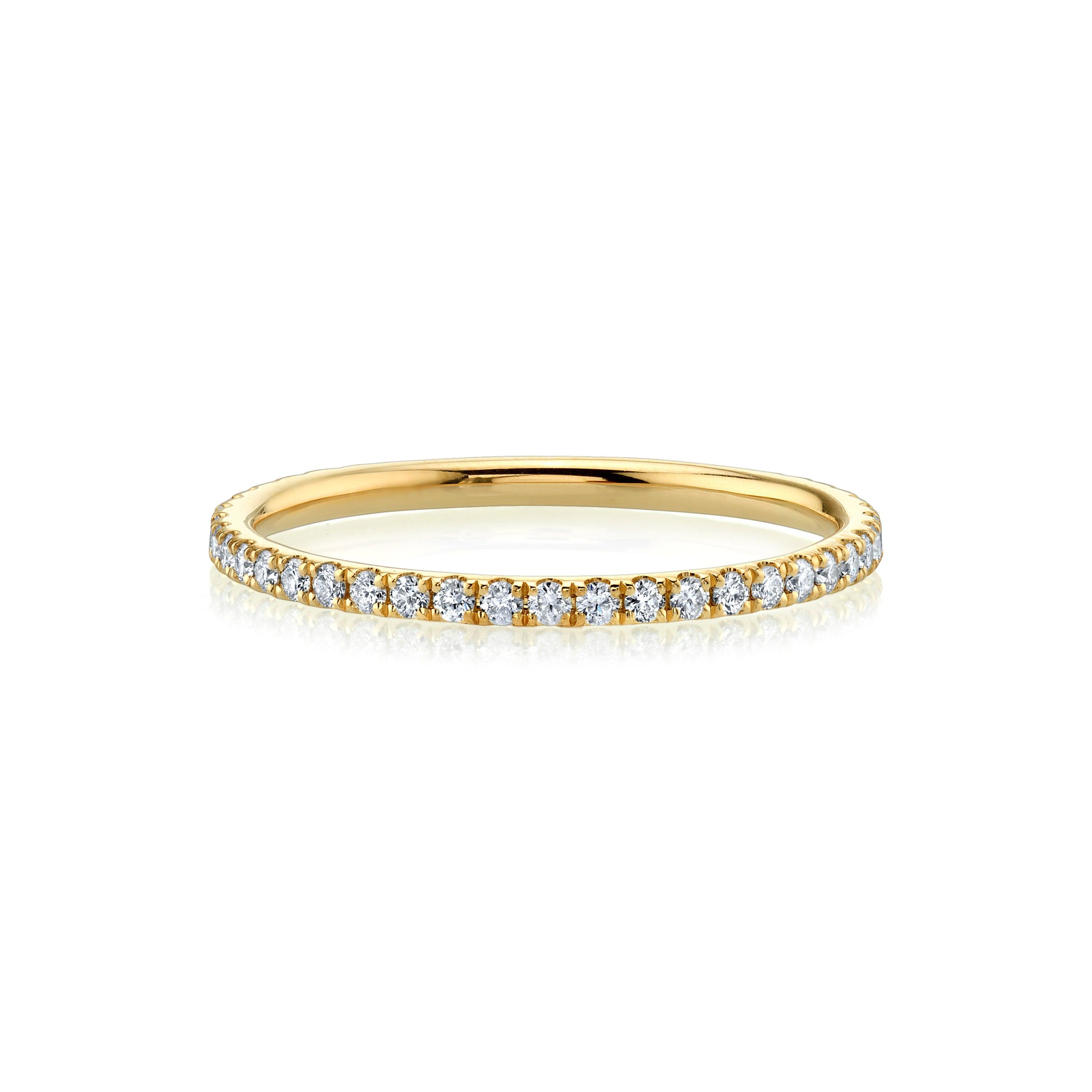 Marrow Fine Jewelry White Diamond Pave Eternity Stacking Band [Yellow Gold]