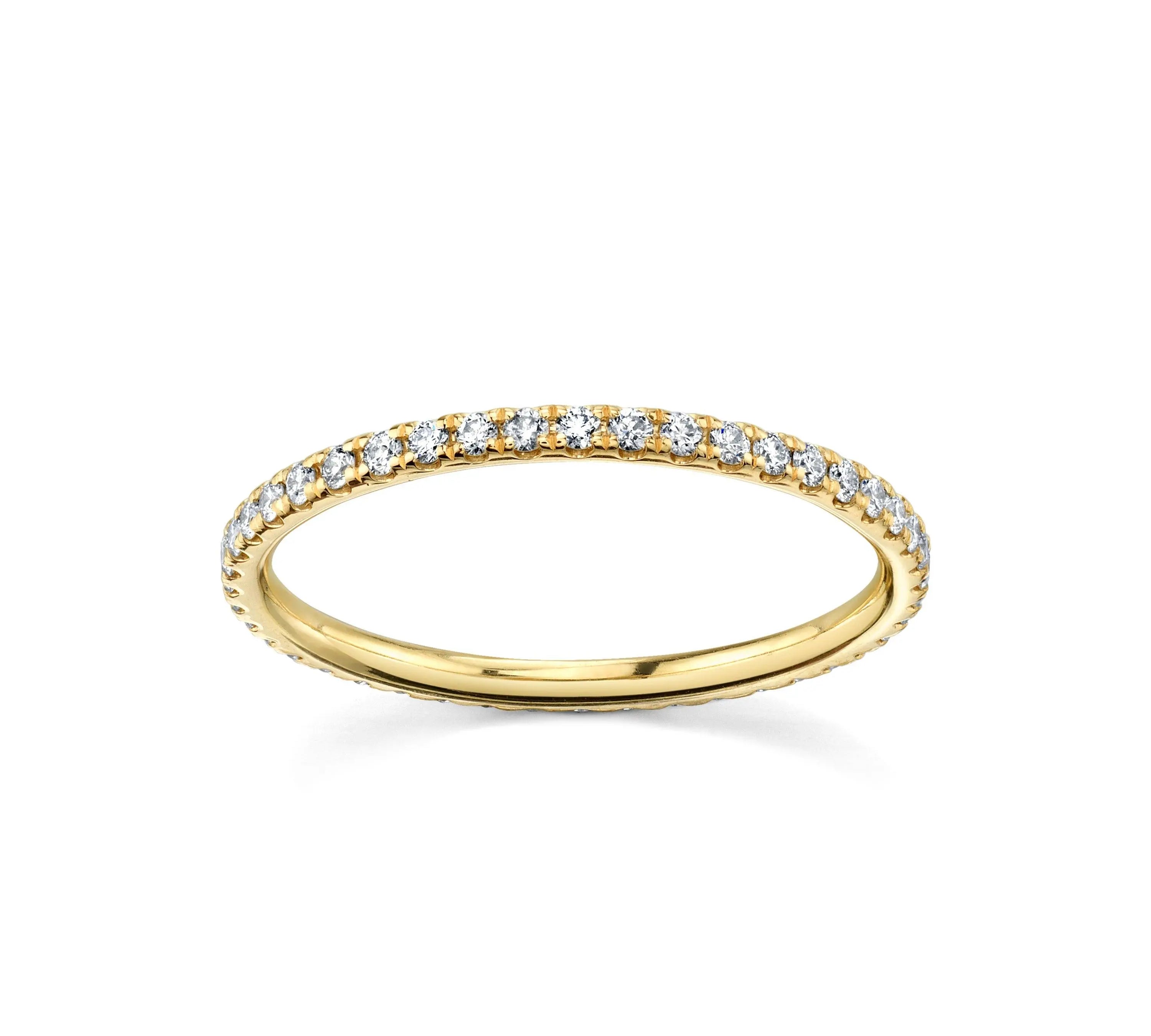 Marrow Fine Jewelry White Diamond Pave Eternity Stacking Band [Yellow Gold]