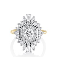 Marrow Fine Jewelry Two-Tone White Diamond Stella Ring [Yellow Gold]